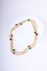 Collana a doppia catenella con pietre