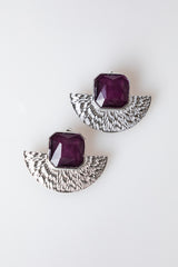 Orecchini a mezzaluna con cristallo