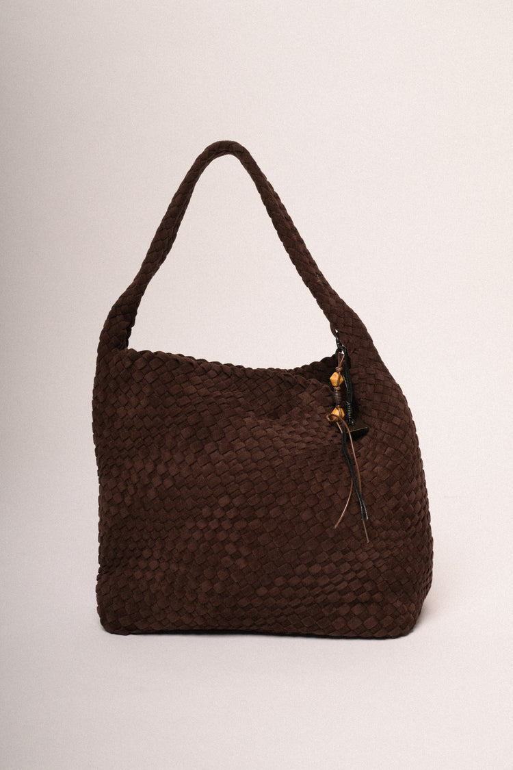 Borsa a spalla con trama intreccio