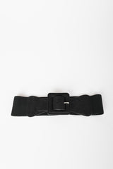 Cintura elastica con fibbia in faux suede