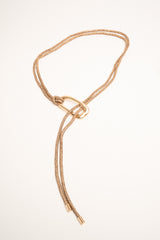 Cintura sottile ad anello con strass oro