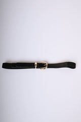 Cintura in tessuto stretch e similpelle