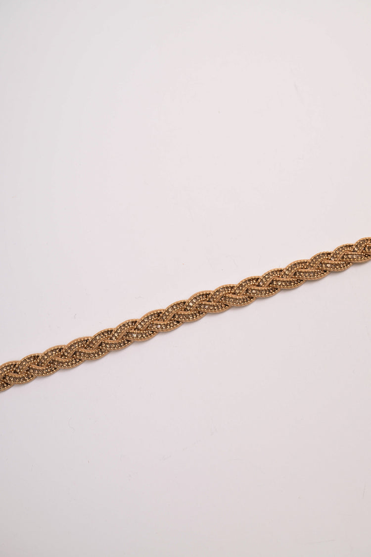 Cintura sottile intrecciata con strass