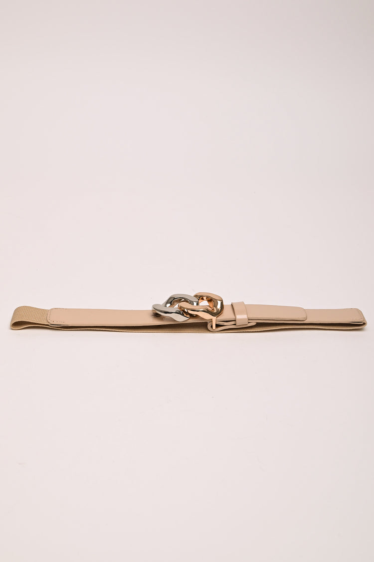 Cintura sottile elastica con fibbia intrecciata