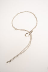 Cintura intrecciata ad anello con strass argento