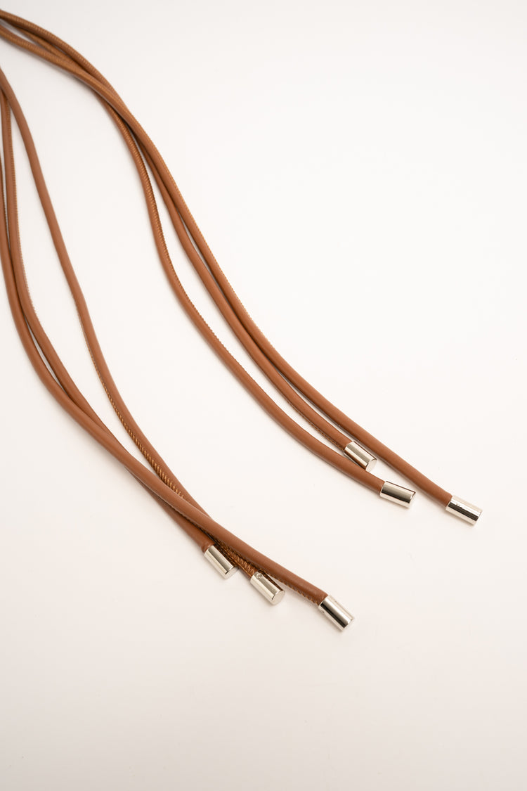 Cintura a fascia con tre cordini nocciola