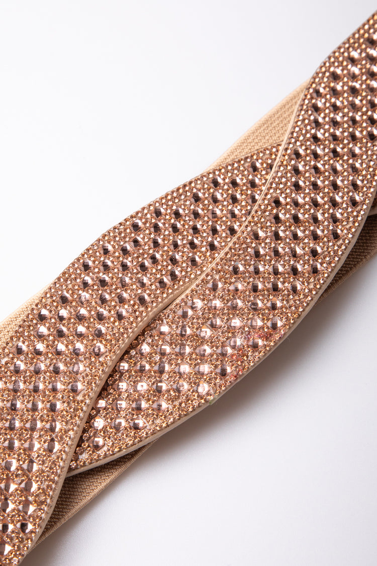 Cintura elastica con intreccio e strass