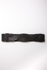 Cintura elastica con intreccio e strass