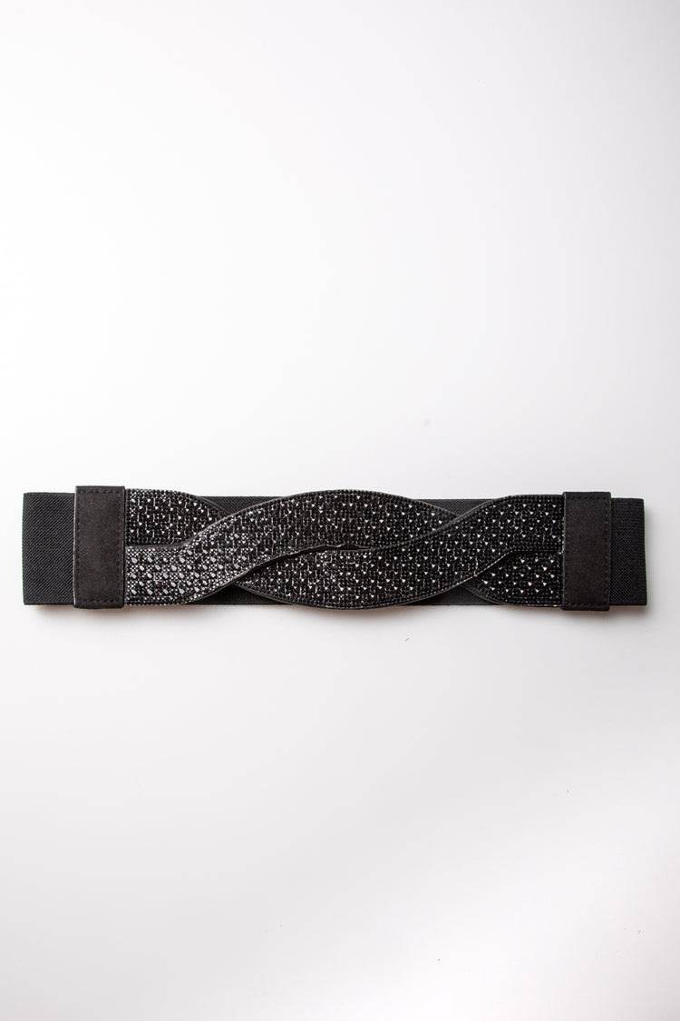 Cintura elastica con intreccio e strass