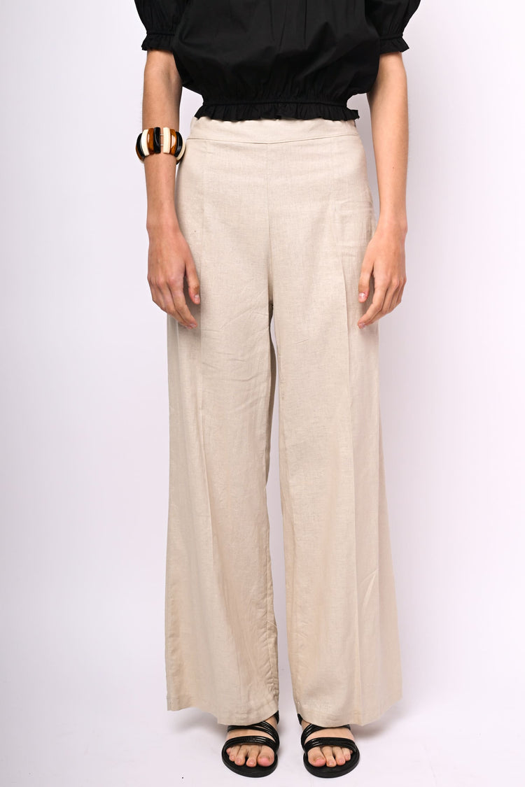 Pantaloni palazzo misto lino