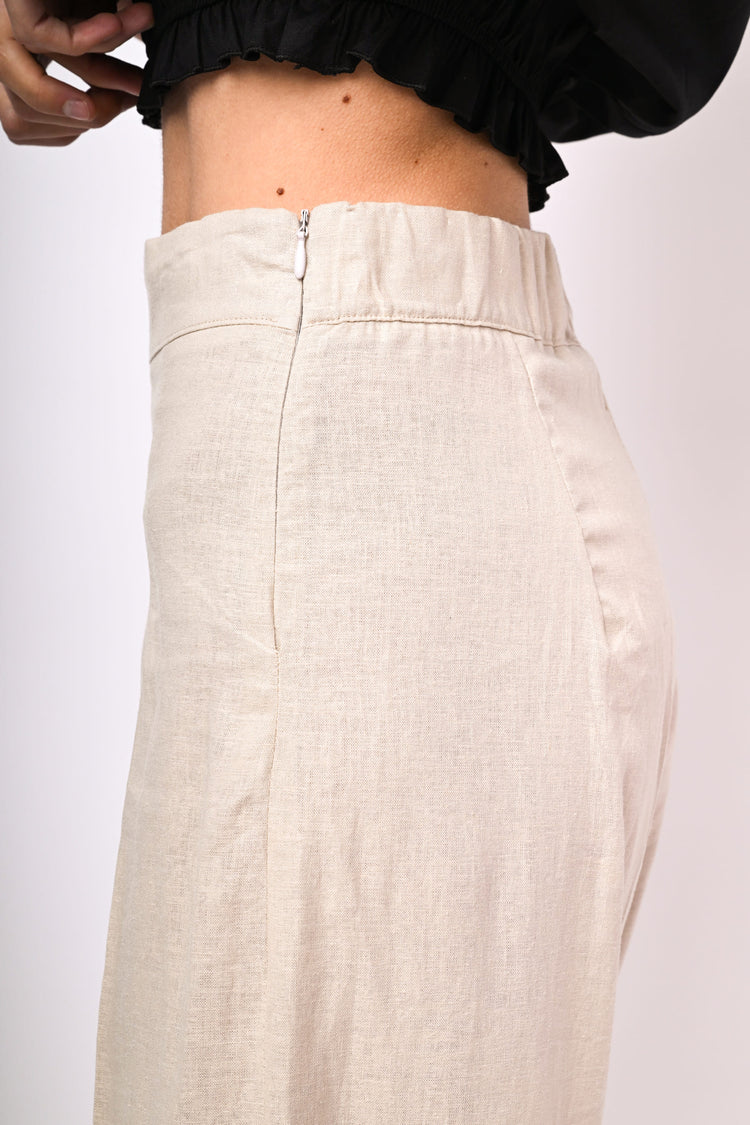 Pantaloni palazzo misto lino