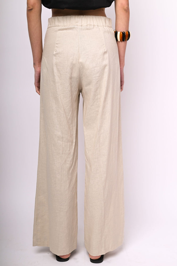 Pantaloni palazzo misto lino