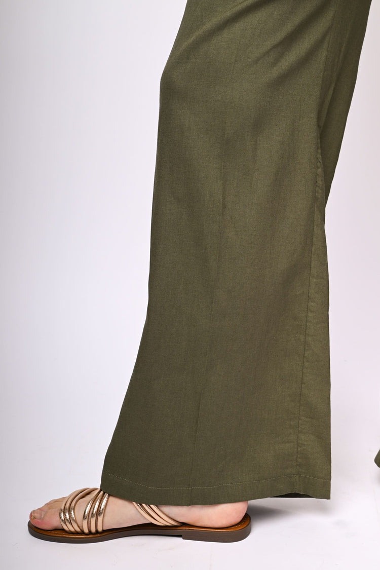 Pantaloni palazzo misto lino