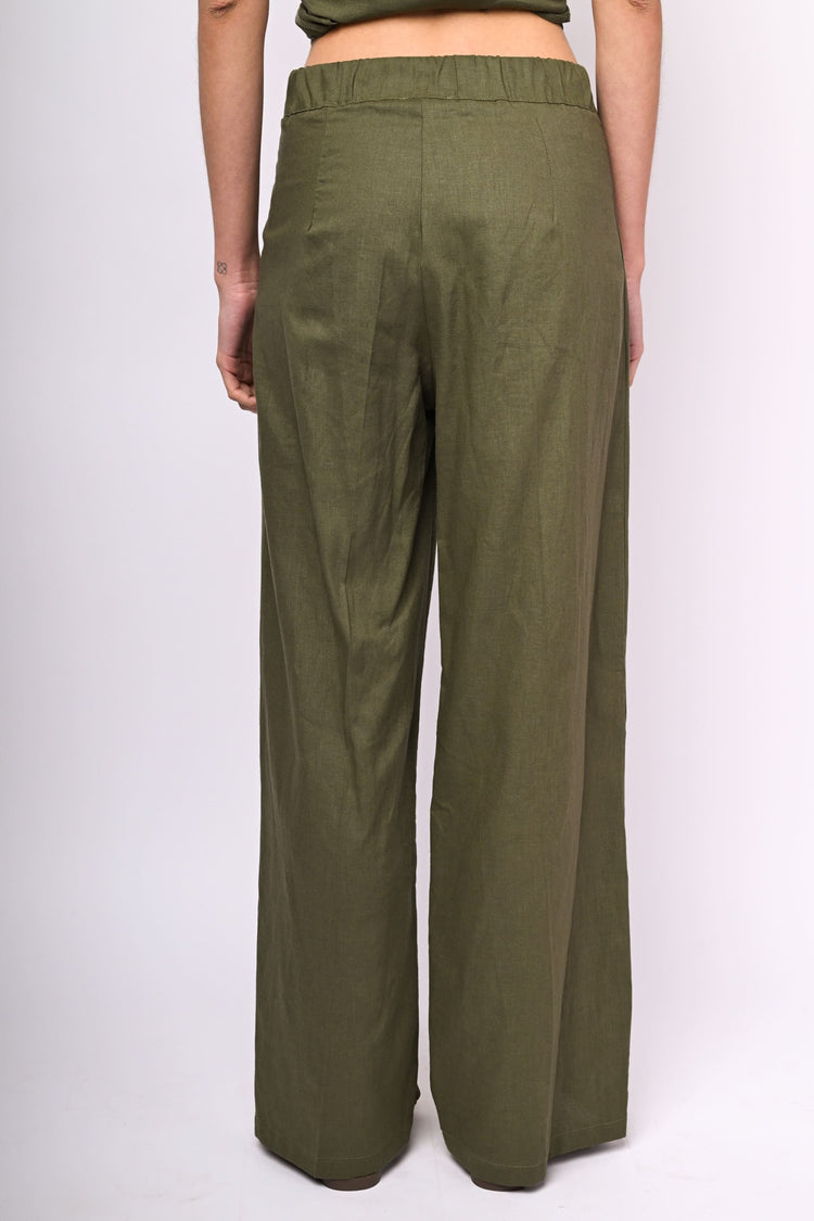 Pantaloni palazzo misto lino