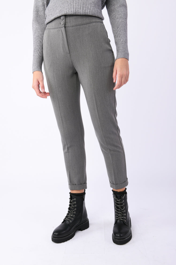 Pantaloni slim-fit con risvolto
