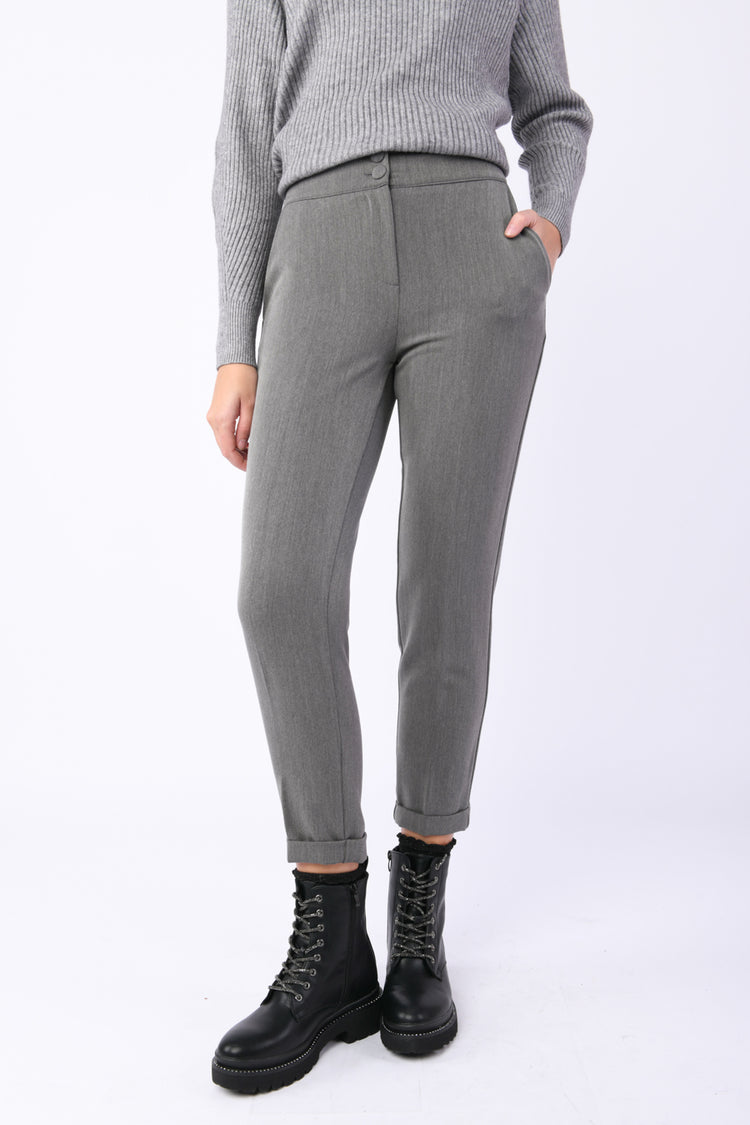 Pantaloni slim-fit con risvolto
