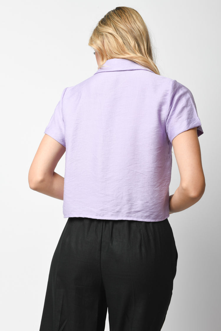 Pantaloni crop misto lino e viscosa