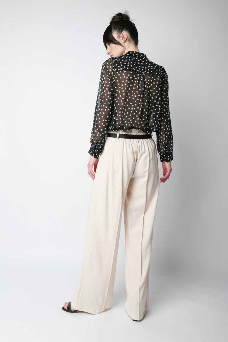 Pantaloni palazzo con cintura