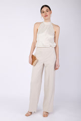 Pantaloni palazzo con piega stirata