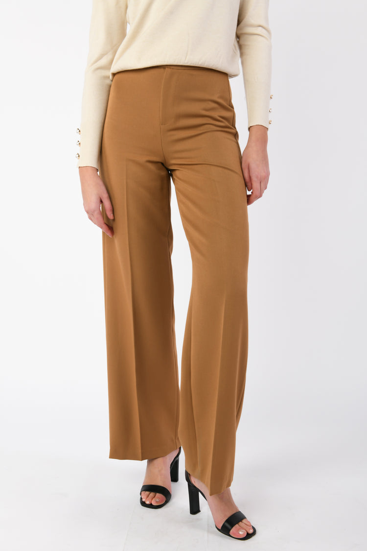 Pantaloni palazzo con piega stirata