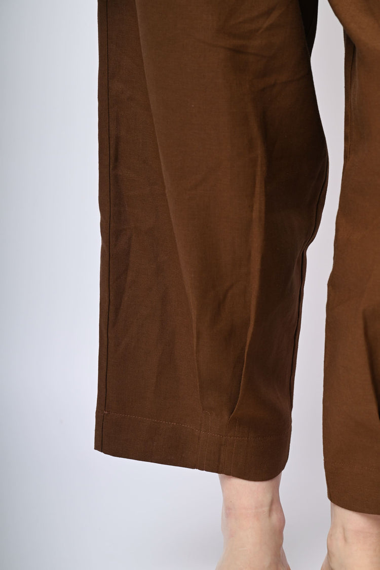 Pantaloni baggy in lino e viscosa
