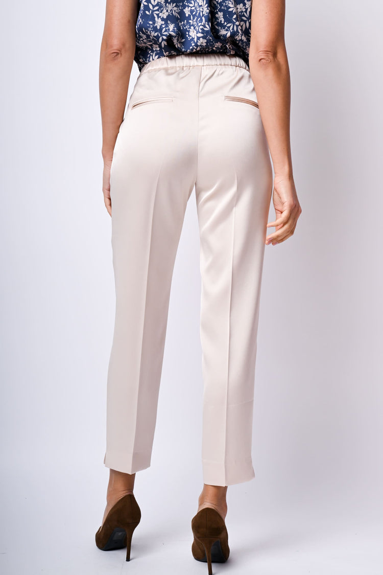 Pantaloni a gamba dritta in raso