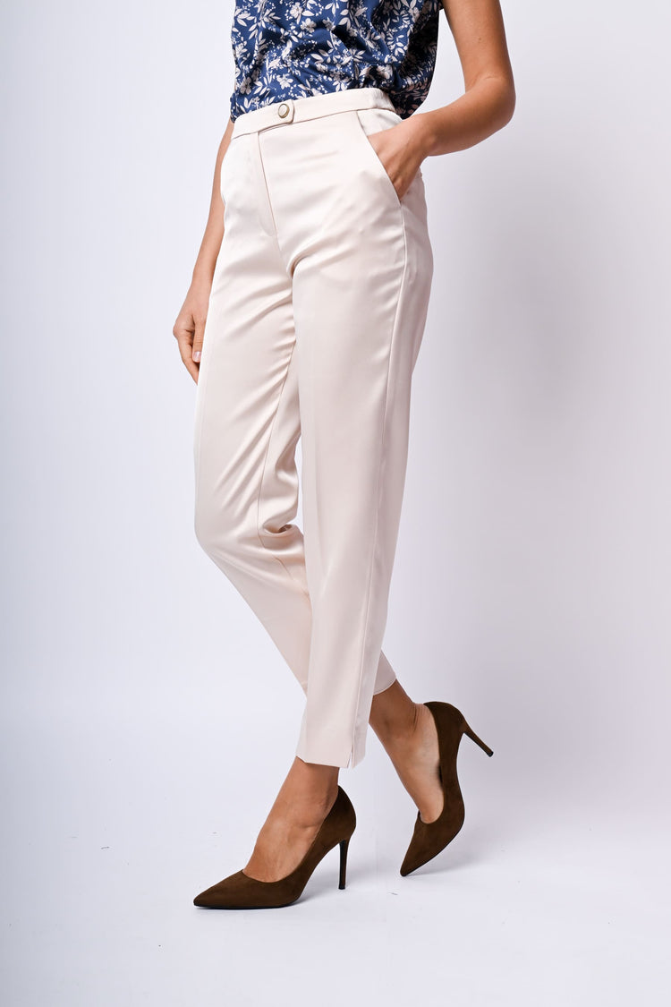 Pantaloni a gamba dritta in raso