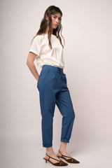 Pantaloni baggy con coulisse regolabile blu