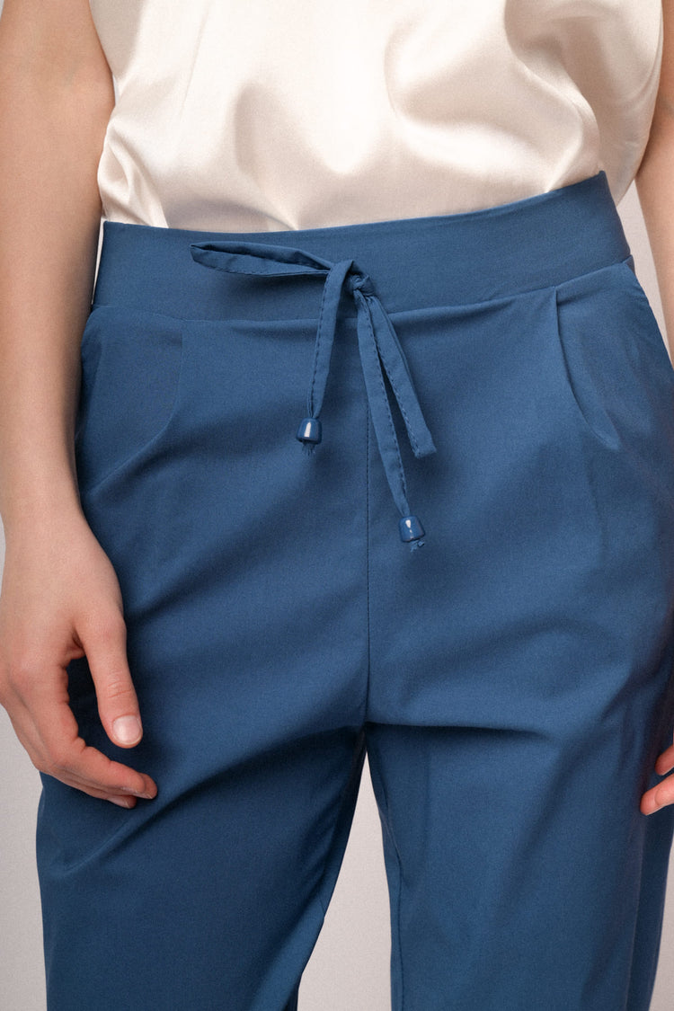 Pantaloni baggy con coulisse regolabile blu