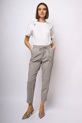 Pantaloni misto viscosa con coulisse