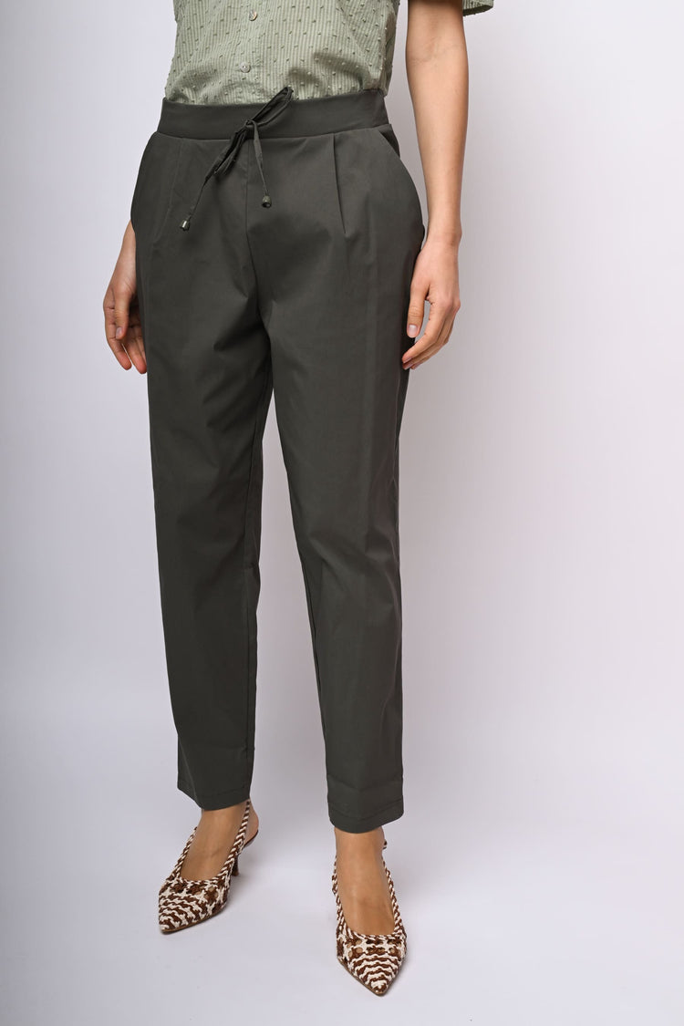 Pantaloni misto viscosa con coulisse