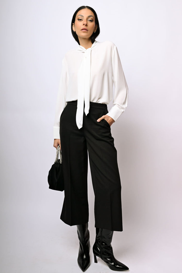 Pantaloni palazzo crop