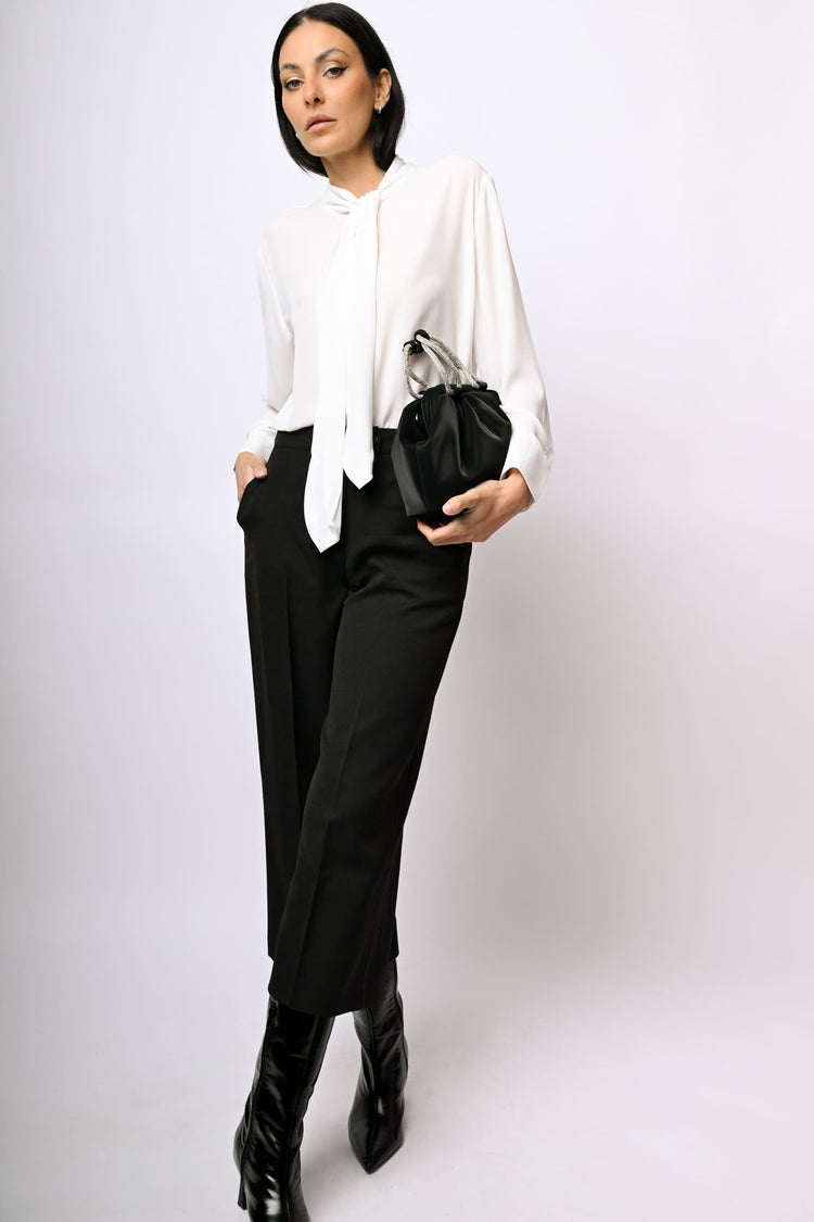 Pantaloni palazzo crop