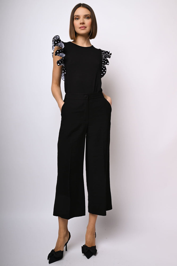 Pantaloni crop misto viscosa