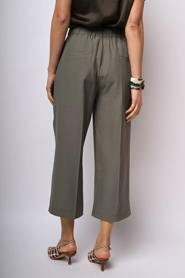 Pantaloni crop misto viscosa