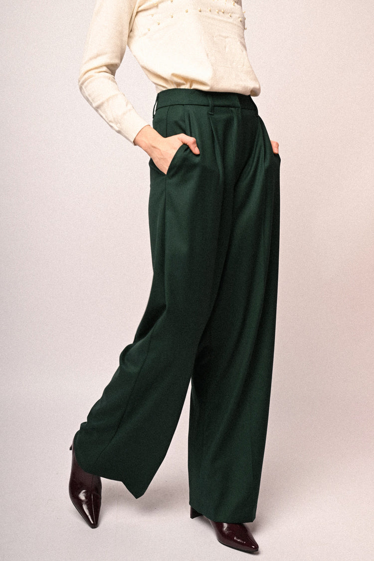 Pantaloni palazzo con pinces