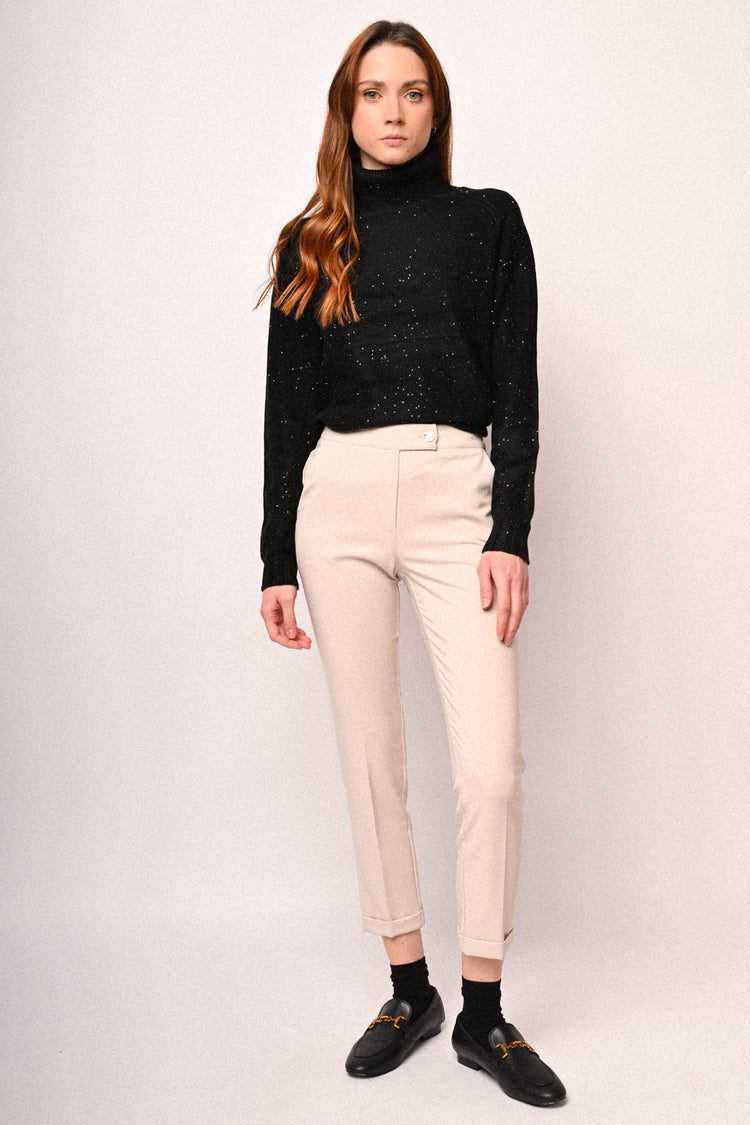 Pantaloni slim-fit con risvolto