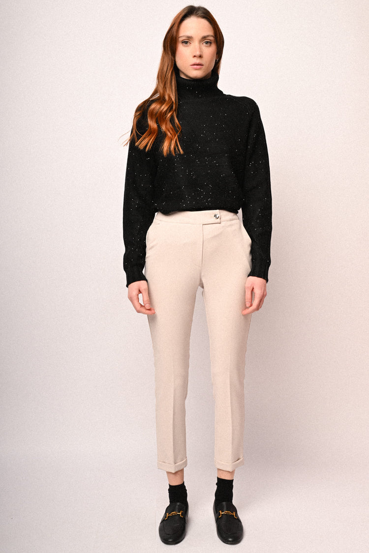 Pantaloni slim-fit con risvolto