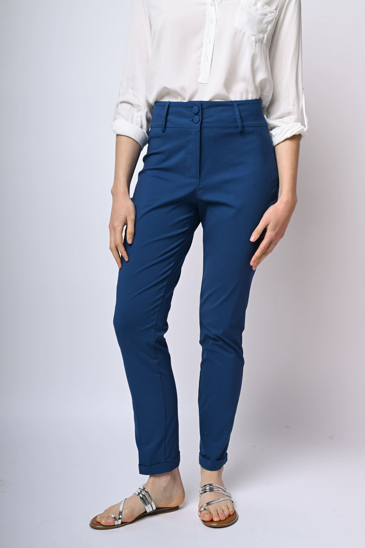 Pantaloni slim-fit misto viscosa