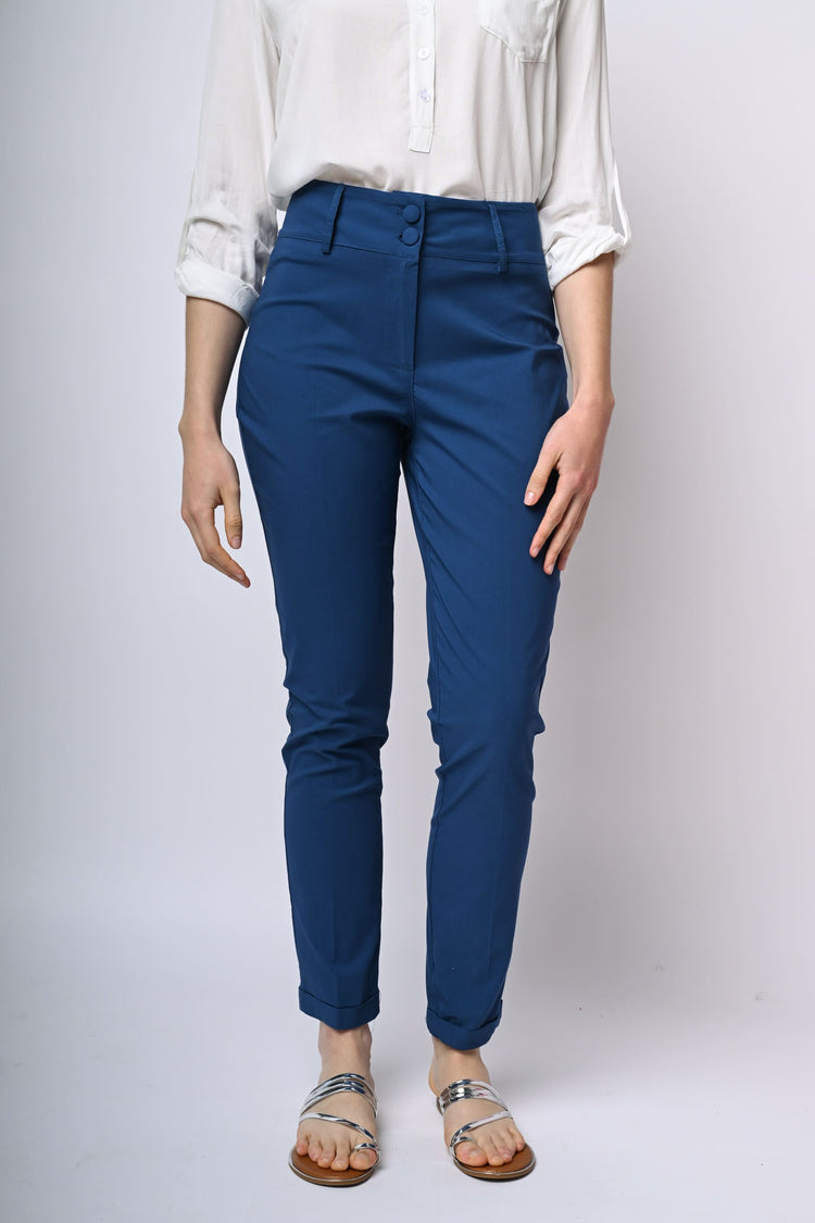Pantaloni slim-fit misto viscosa