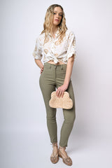 Pantaloni slim-fit misto viscosa