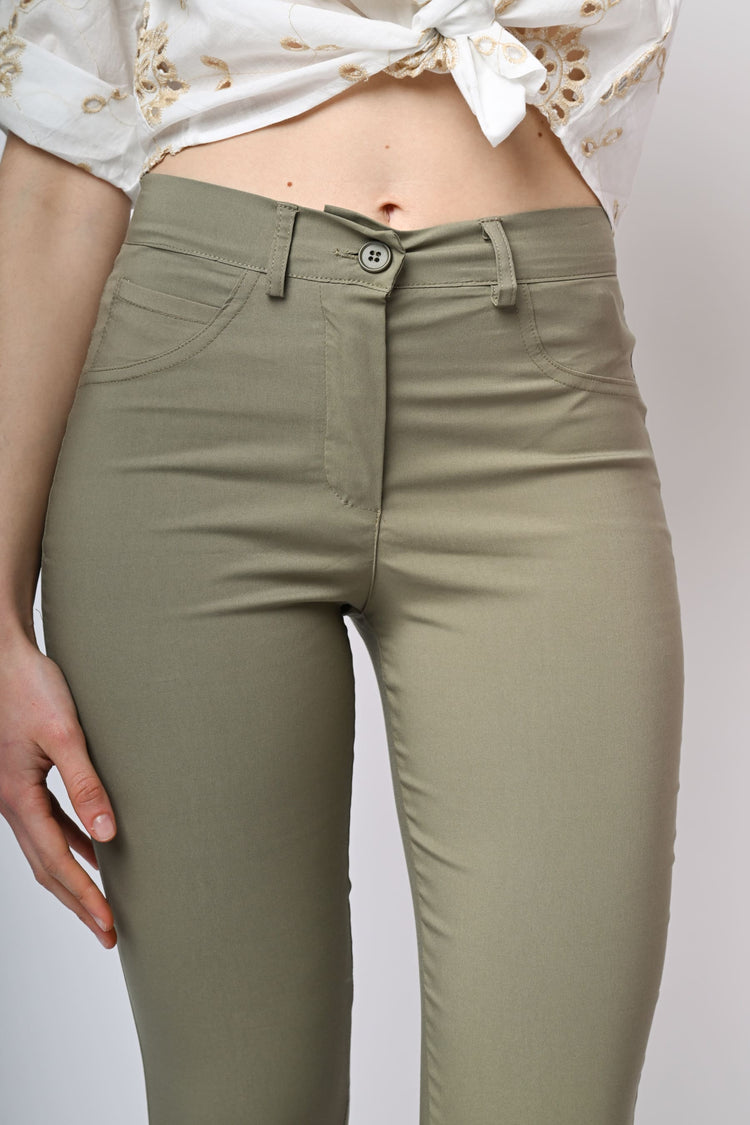 Pantaloni slim-fit misto viscosa