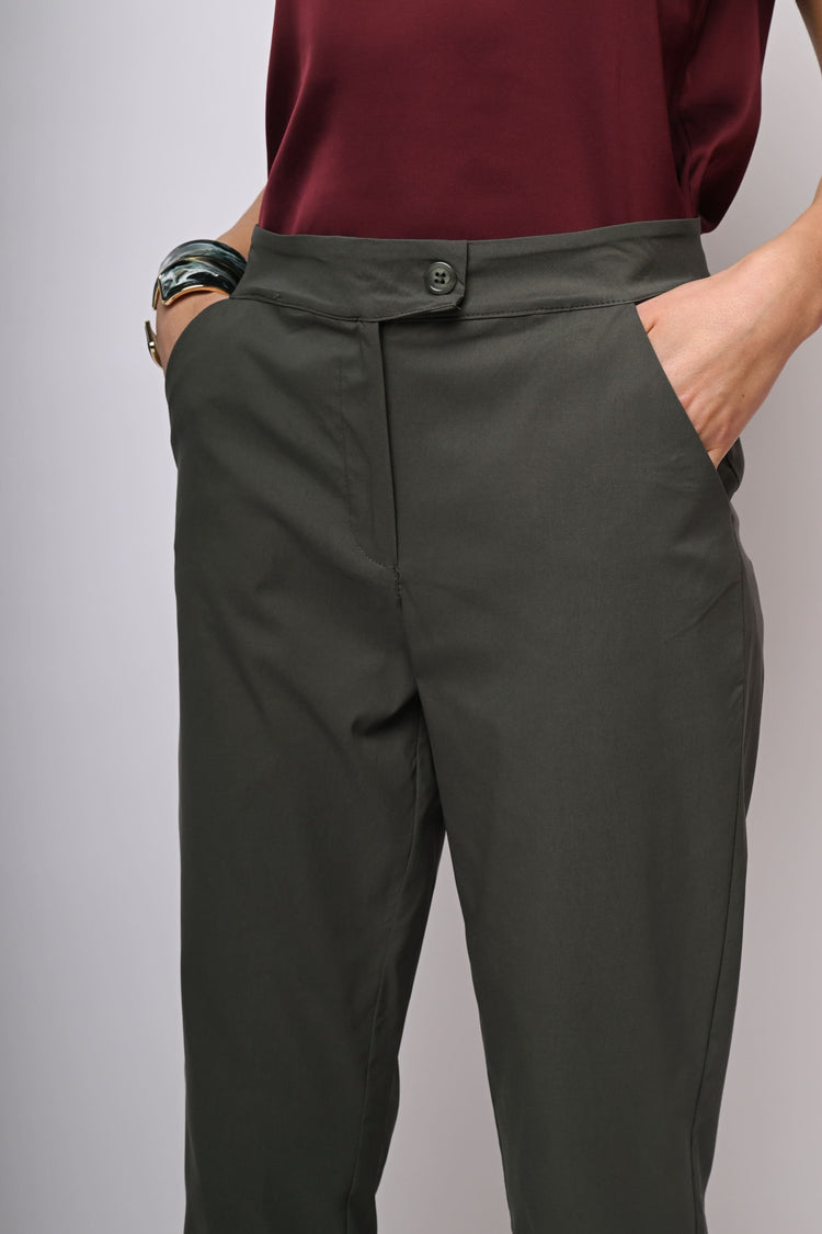 Pantaloni a gamba dritta misto viscosa