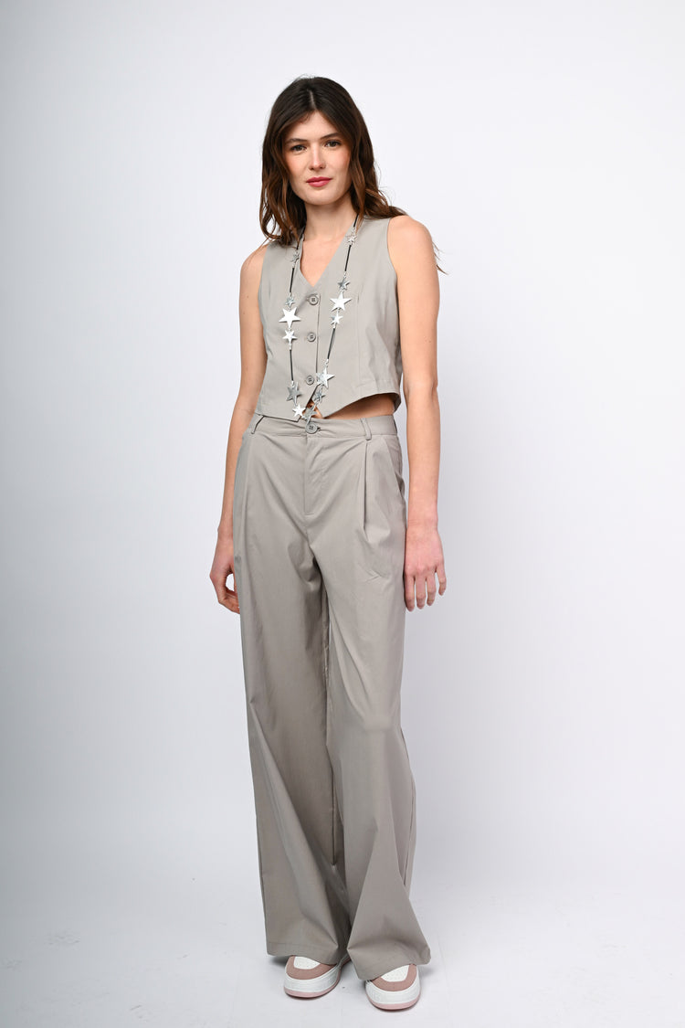 Pantaloni palazzo misto viscosa