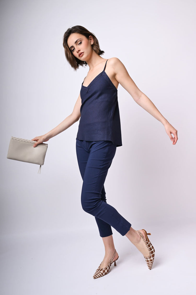Pantaloni skinny misto viscosa