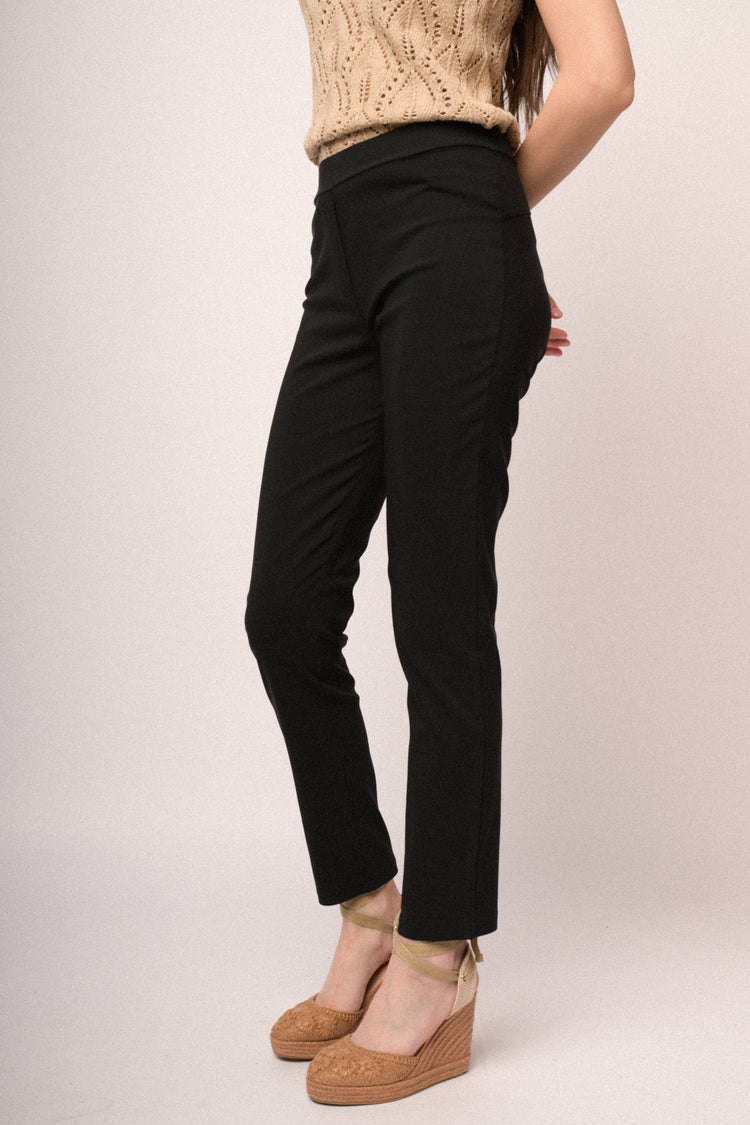 Pantaloni push-up misto viscosa nero