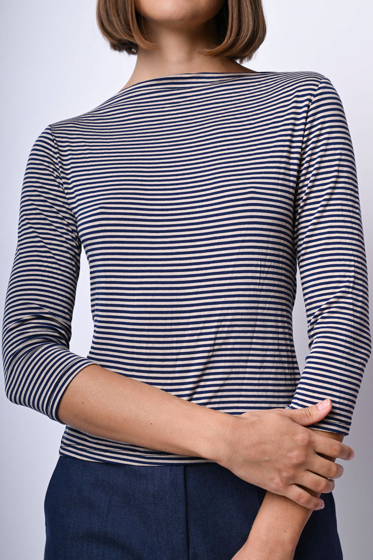 Top in viscosa a righe