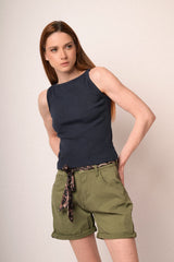 Canotta basic in cotone blu