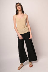 Pantaloni culotte crop neri