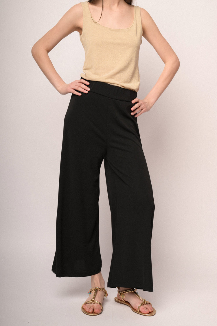 Pantaloni culotte crop neri